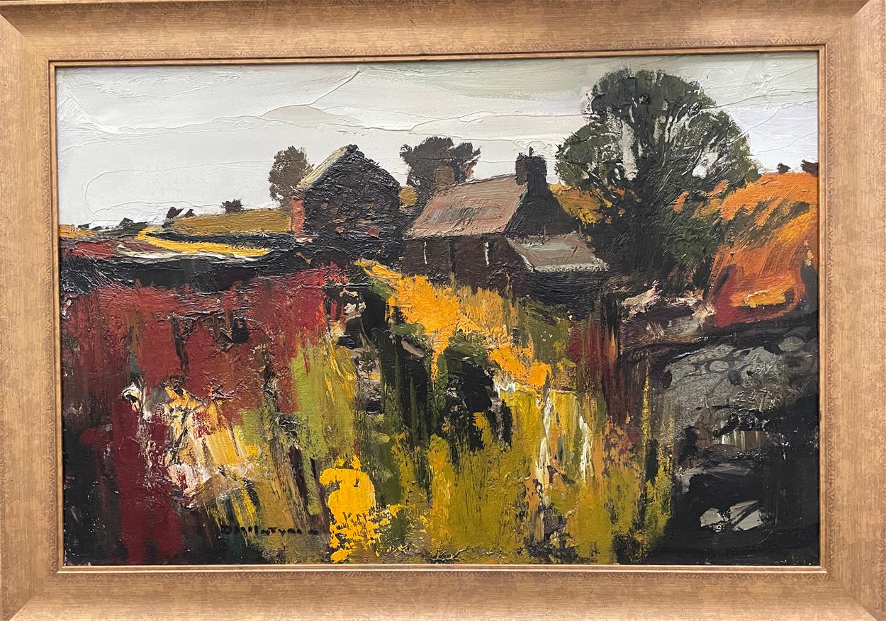 Donald McIntyre (British, 1923-2009)

Welsh landscape with Cottage and Barn, oil on board, signed lower left.

A beautiful oil on board in bold layers of paint in rich earthy tones which is characteristic of the artists early works. 

Donald