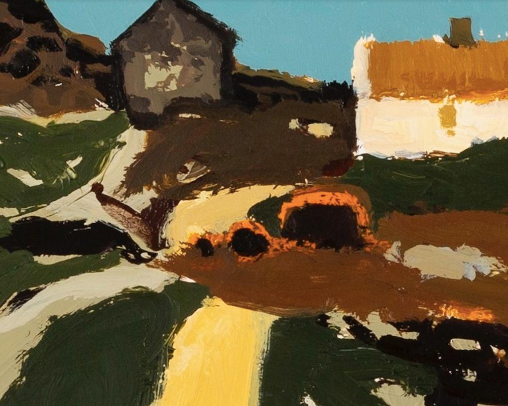 Ballinaboy (near Connemara), 1977, circa - Bright Acrylic Landscape Painting For Sale 2