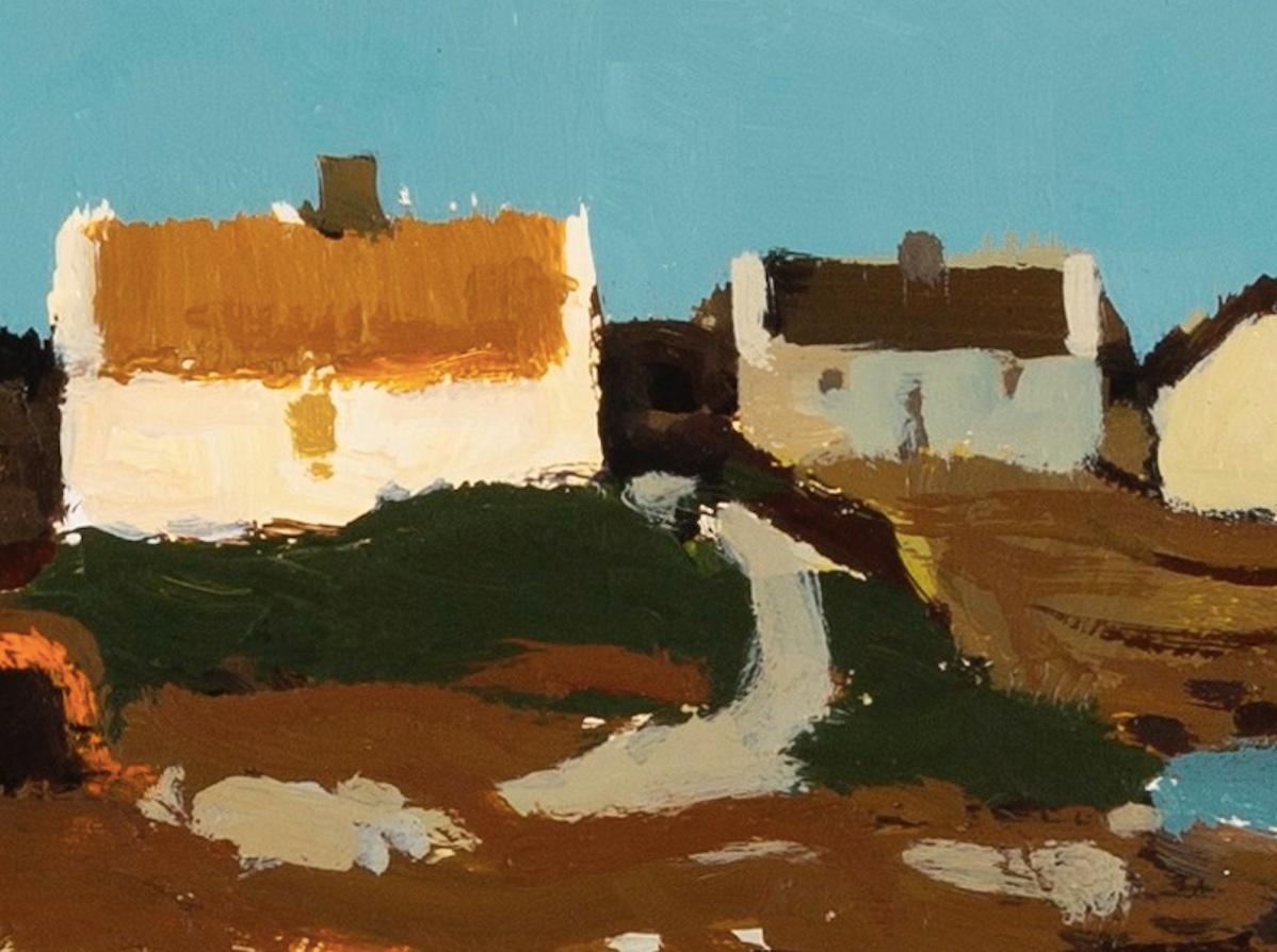 Ballinaboy (near Connemara), 1977, circa - Bright Acrylic Landscape Painting For Sale 3