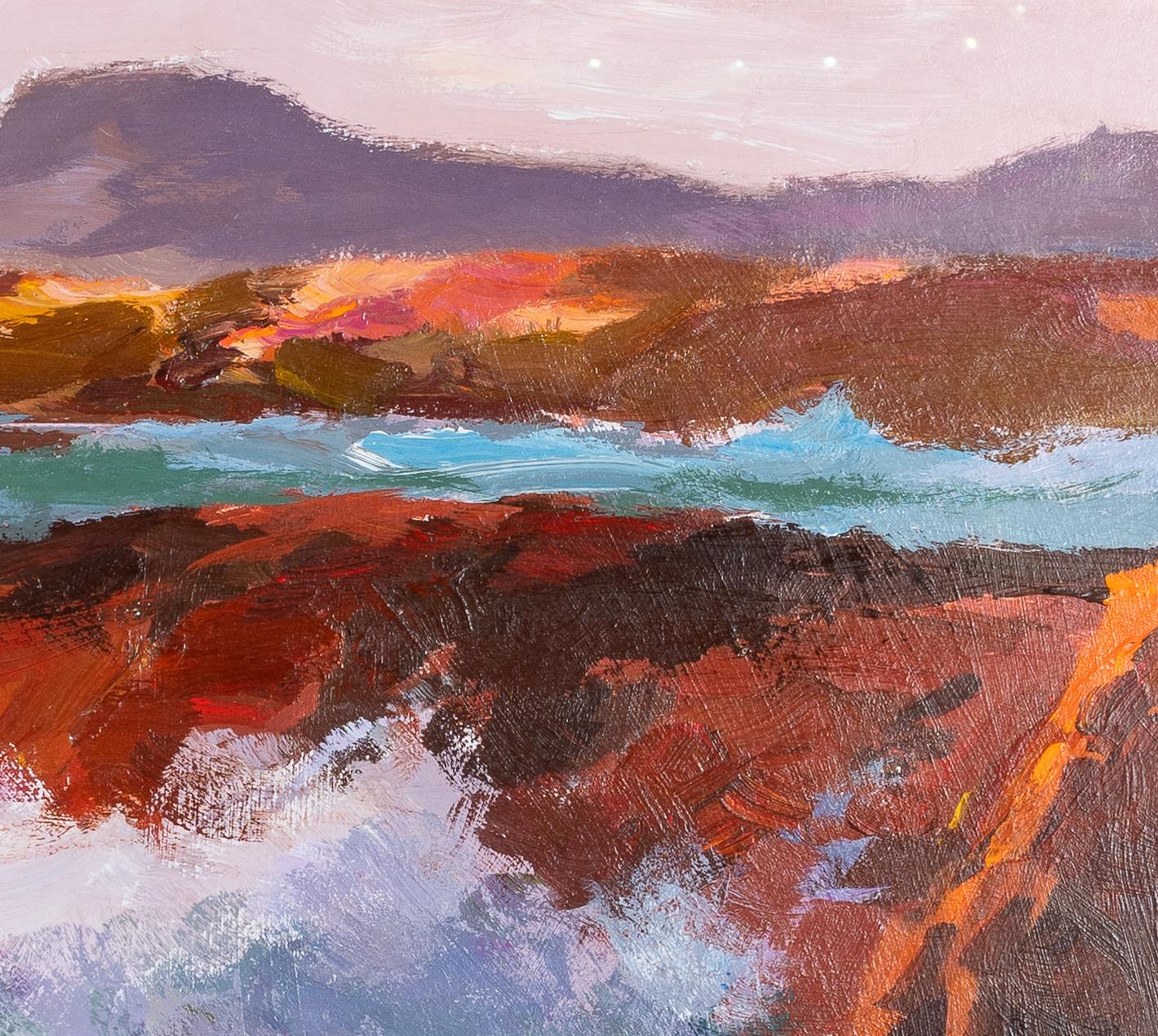 'Western Seas' 20th century painting of the scottish coastline, rocks, waves For Sale 2