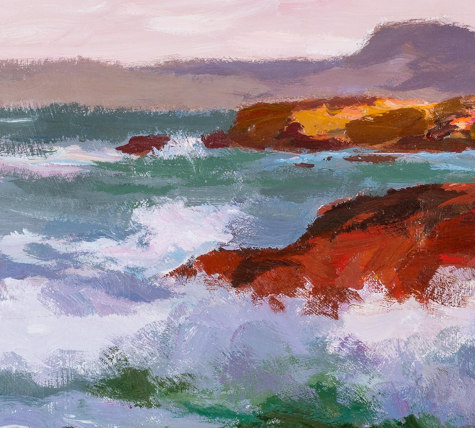 'Western Seas' 20th century painting of the scottish coastline, rocks, waves For Sale 5