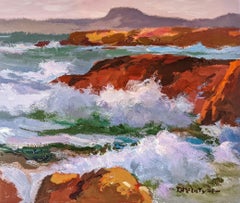 'Western Seas' a bold & colourful seascape and landscape painting of Wales