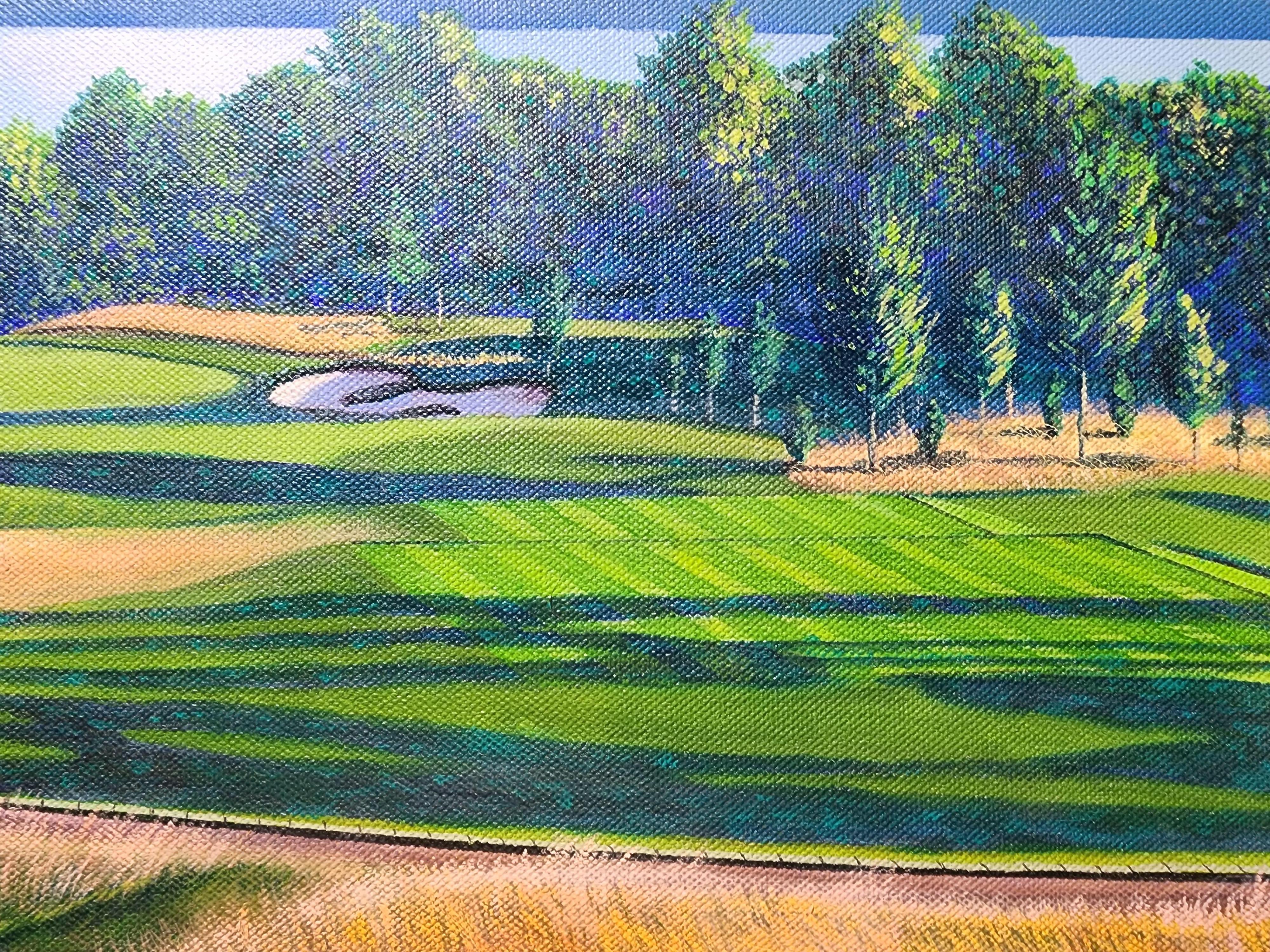 #16@ Croton on Hudson County Club - Realist Painting by Donald Moss