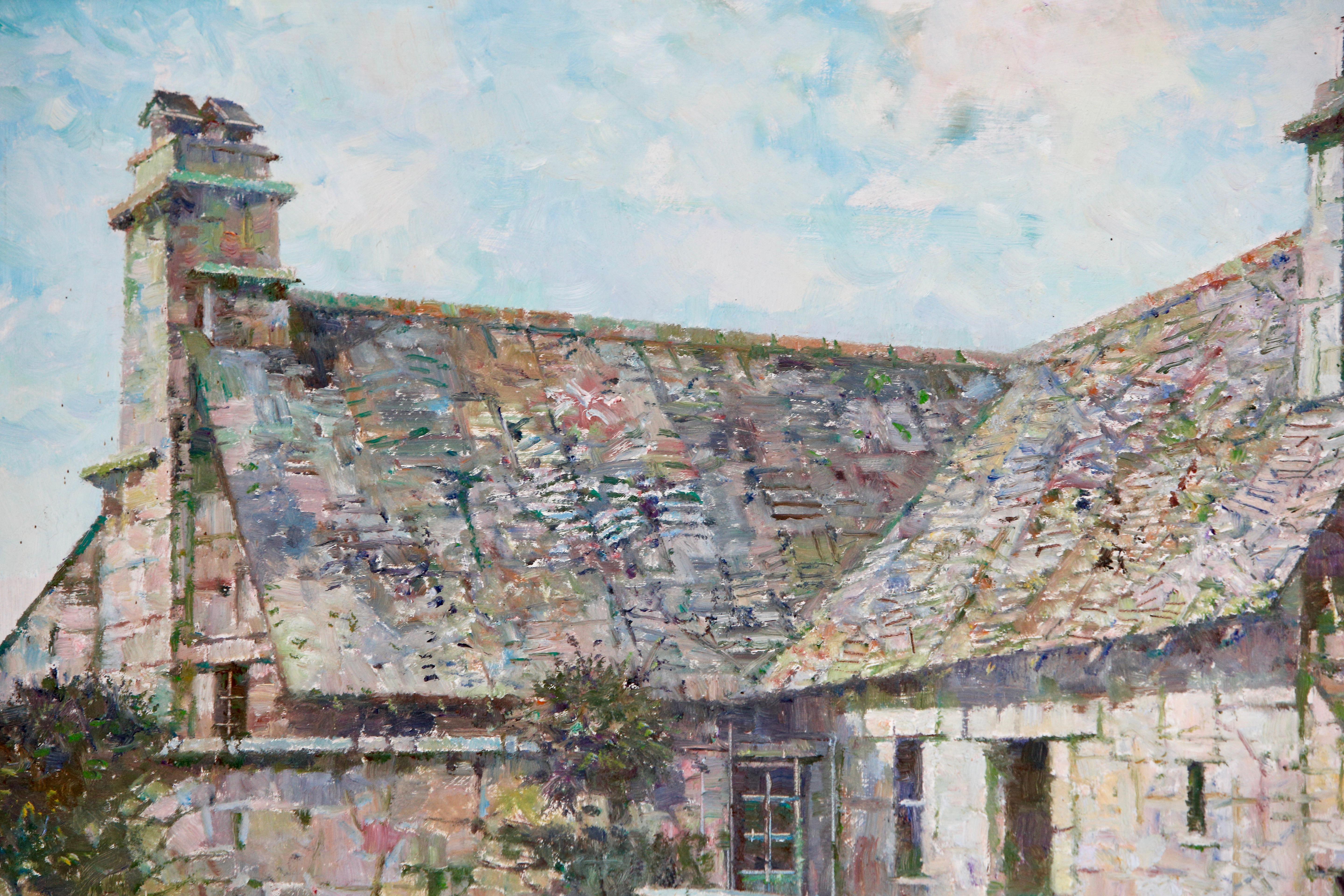 Rustico Donald Plenderleith Paesaggio britannico Dordogna Agriturismo Francia Impressionista in vendita