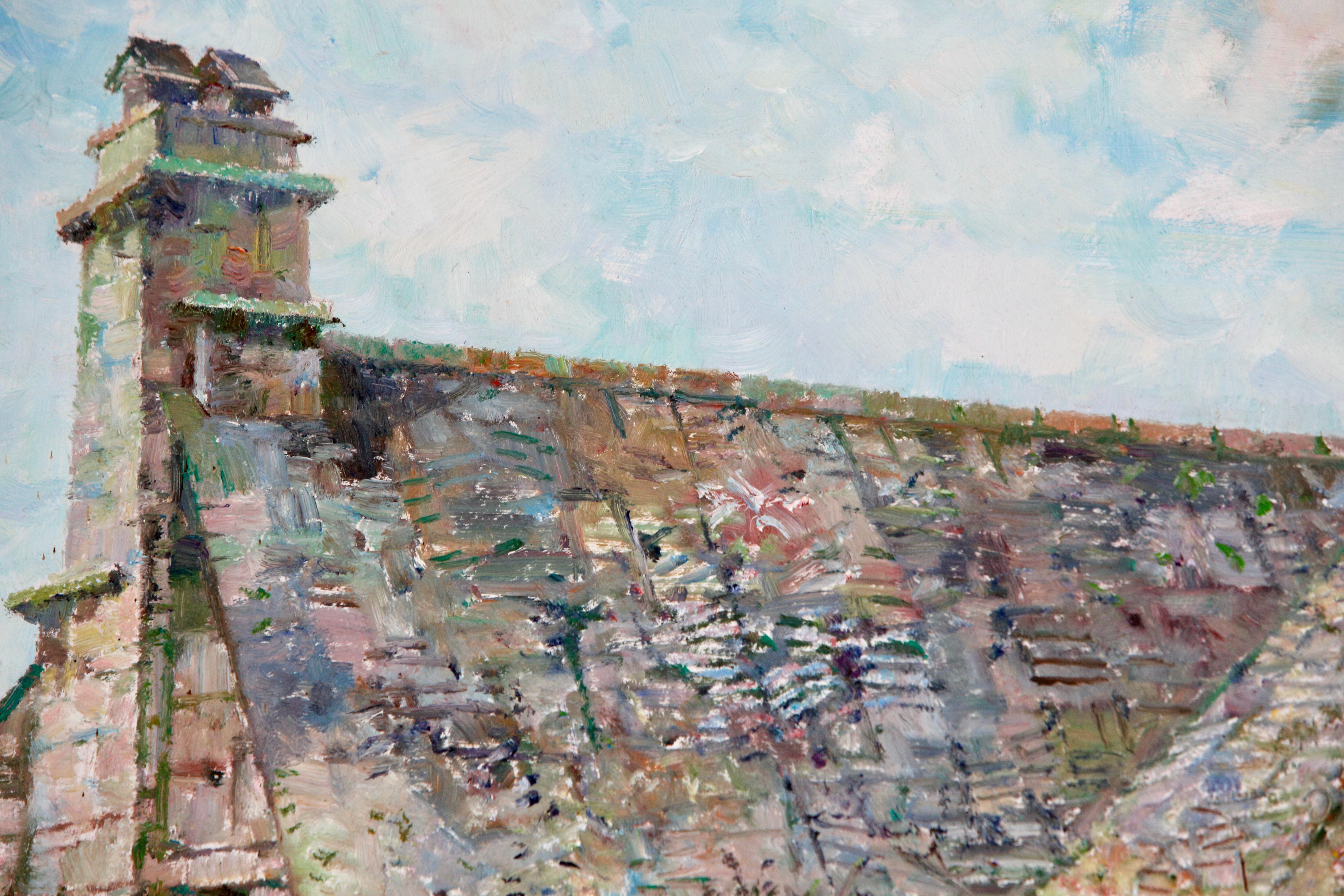 Pittura Donald Plenderleith Paesaggio britannico Dordogna Agriturismo Francia Impressionista in vendita