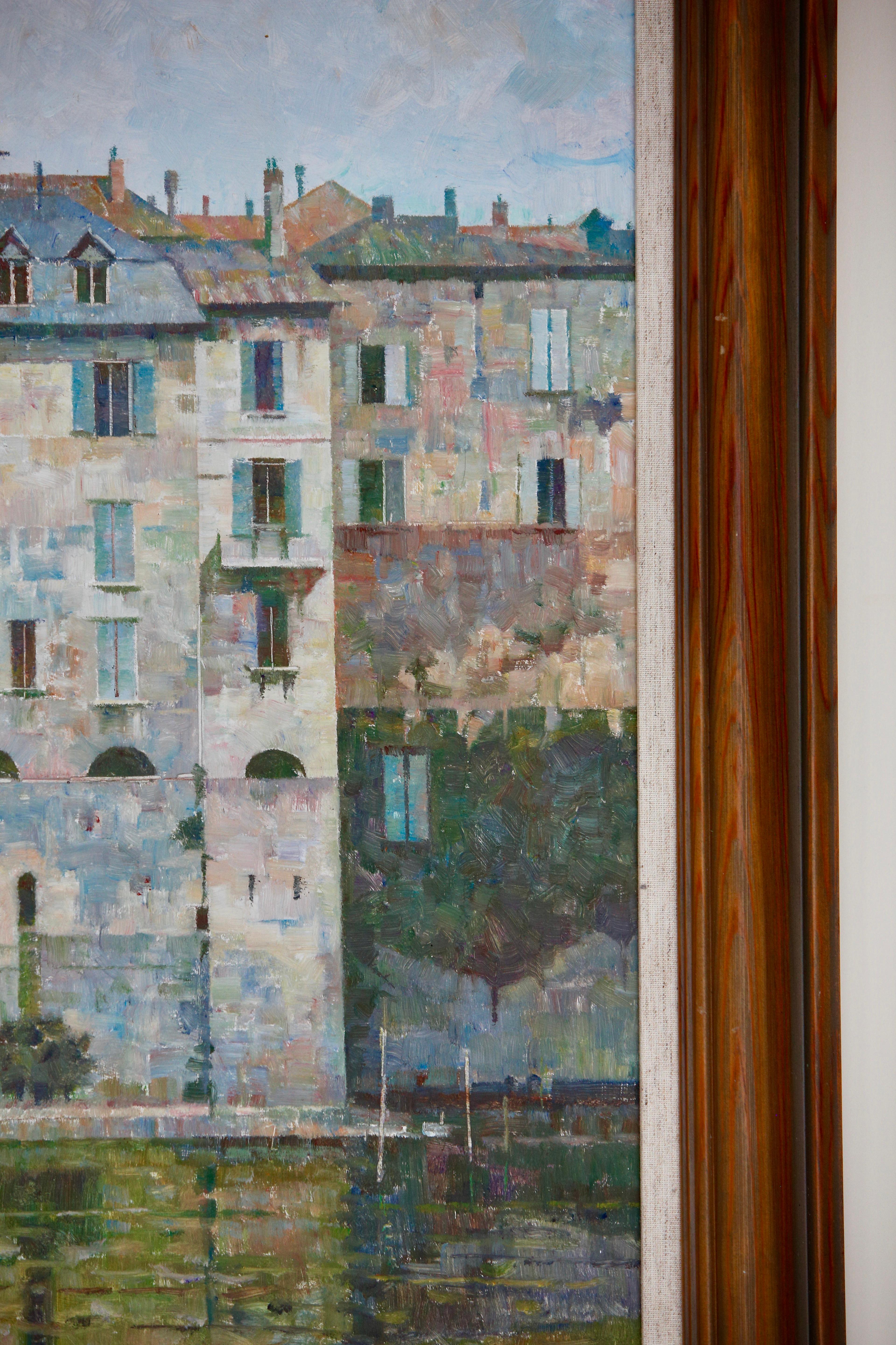 Donald Plenderleith Paisaje británico de Villeneuve-sur-Lot Francia Impresionista en venta 3