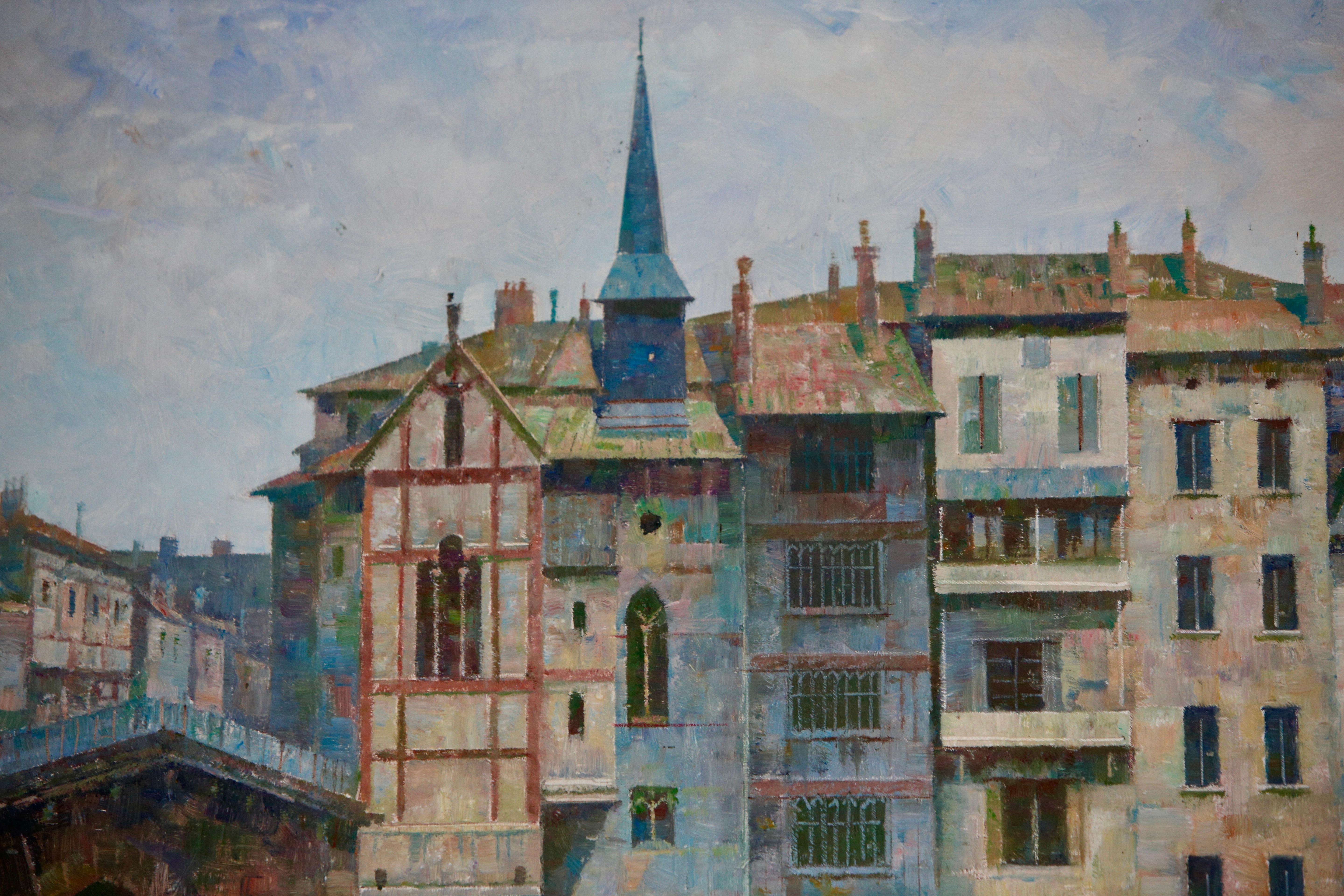 Donald Plenderleith Paisaje británico de Villeneuve-sur-Lot Francia Impresionista en venta 6