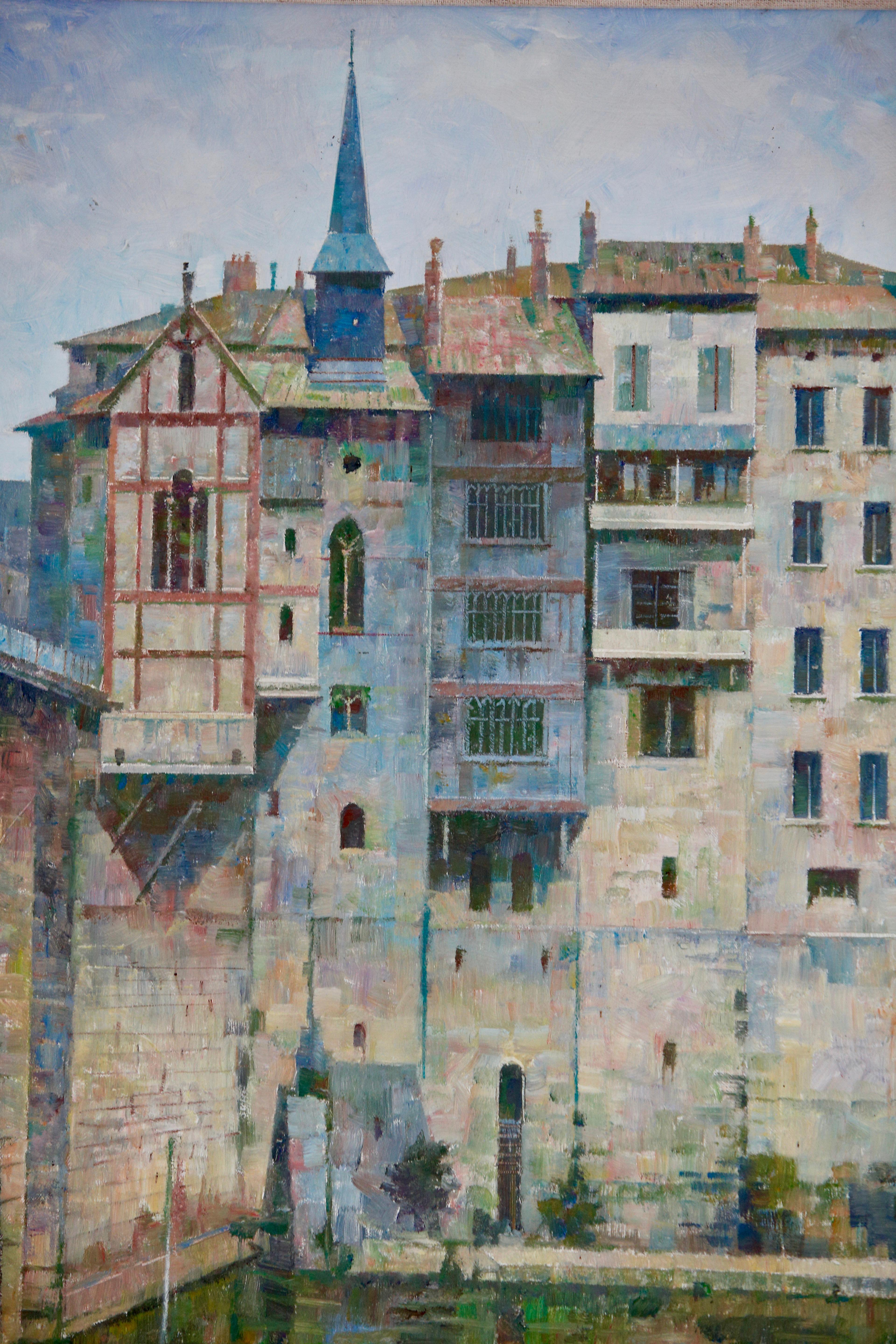 Donald Plenderleith Paisaje británico de Villeneuve-sur-Lot Francia Impresionista Rústico en venta
