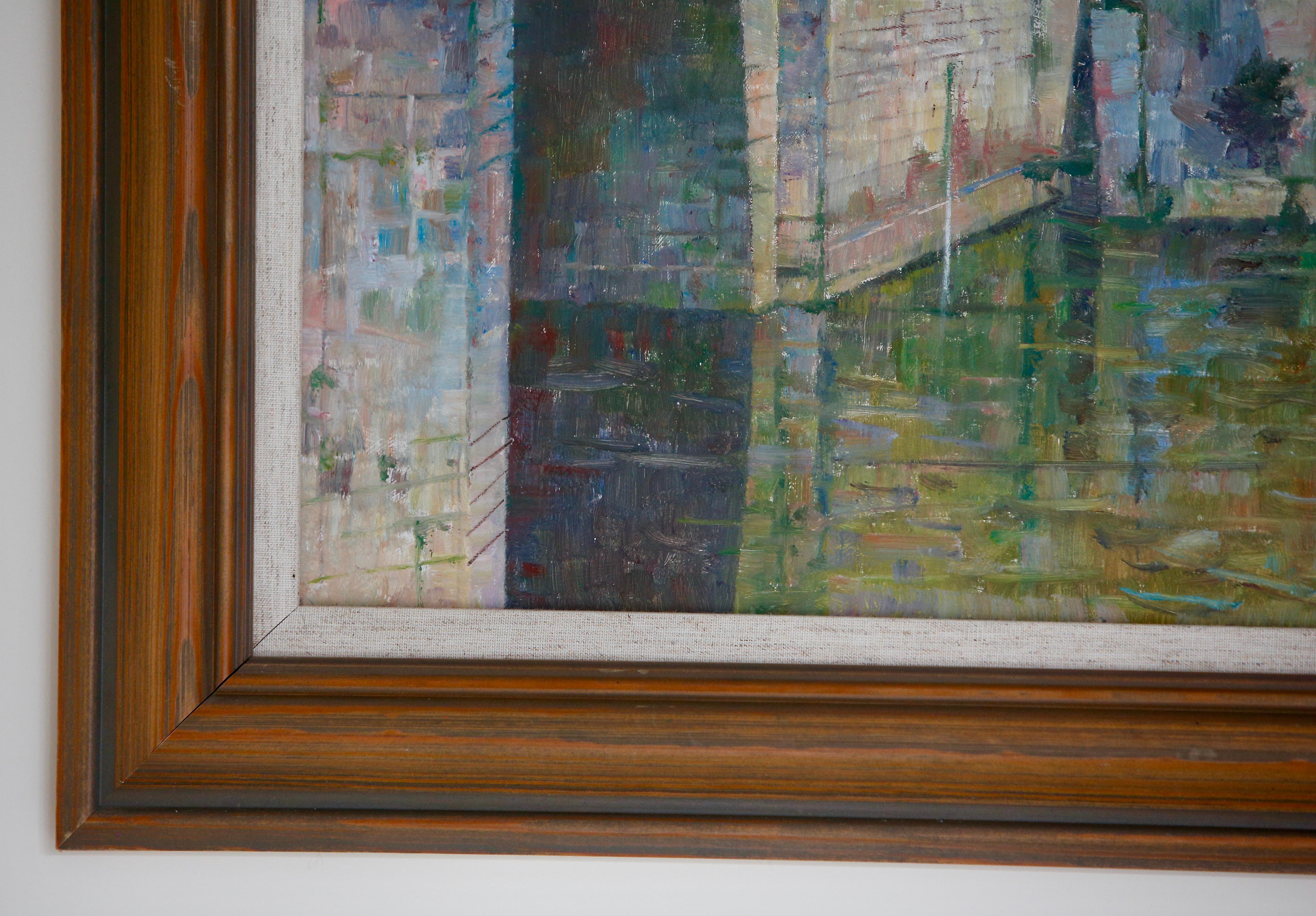 Donald Plenderleith Paisaje británico de Villeneuve-sur-Lot Francia Impresionista siglo XX en venta