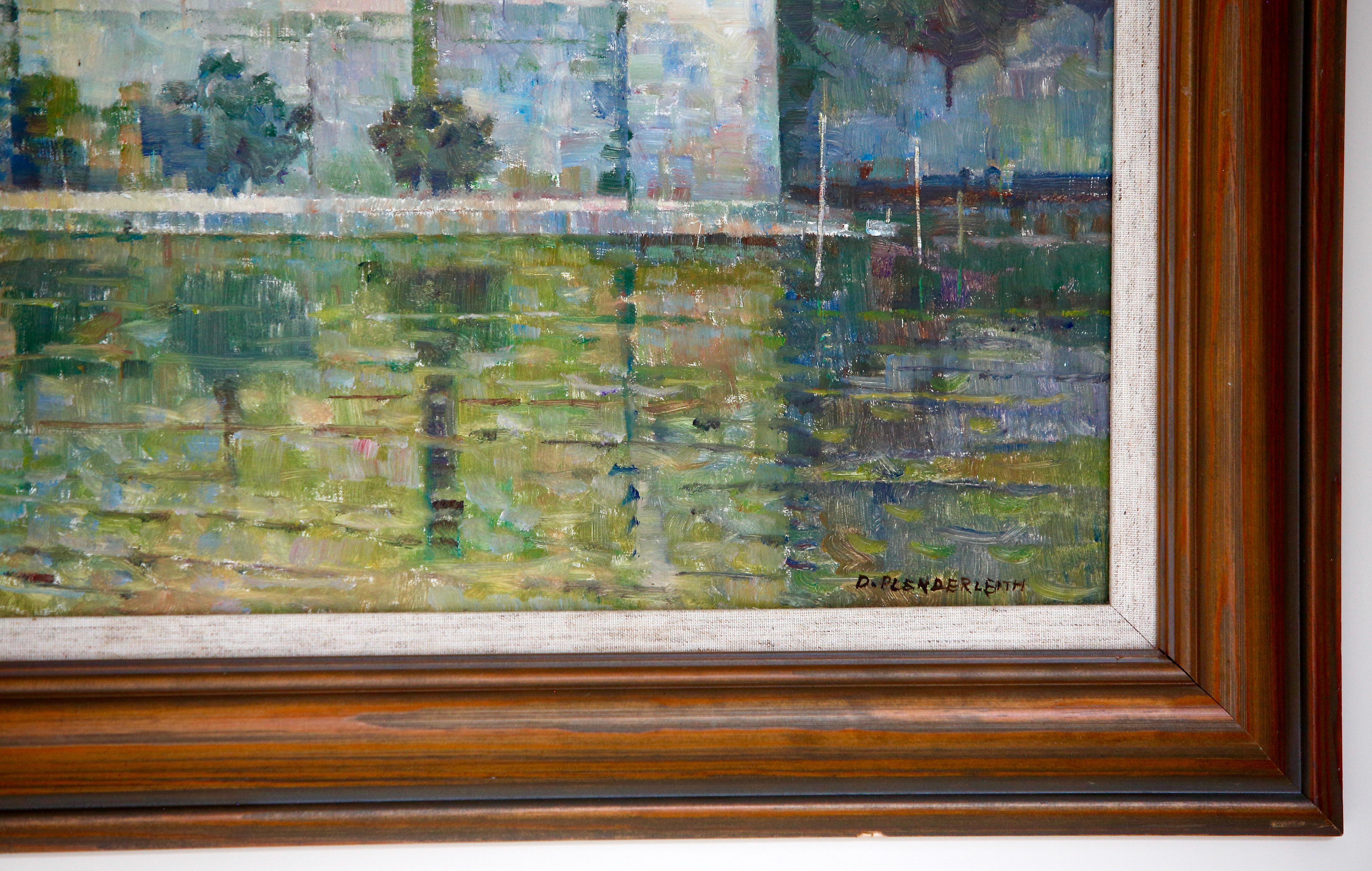 Donald Plenderleith Paisaje británico de Villeneuve-sur-Lot Francia Impresionista Pintura en venta
