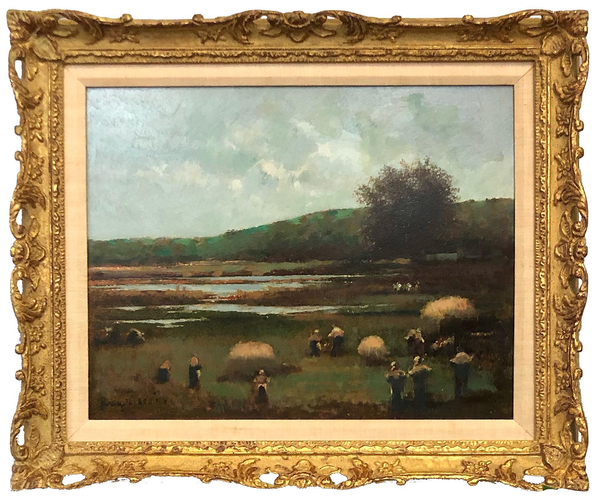 Donald Purdy Figurative Painting – Erntezeit auf dem Bauernhof