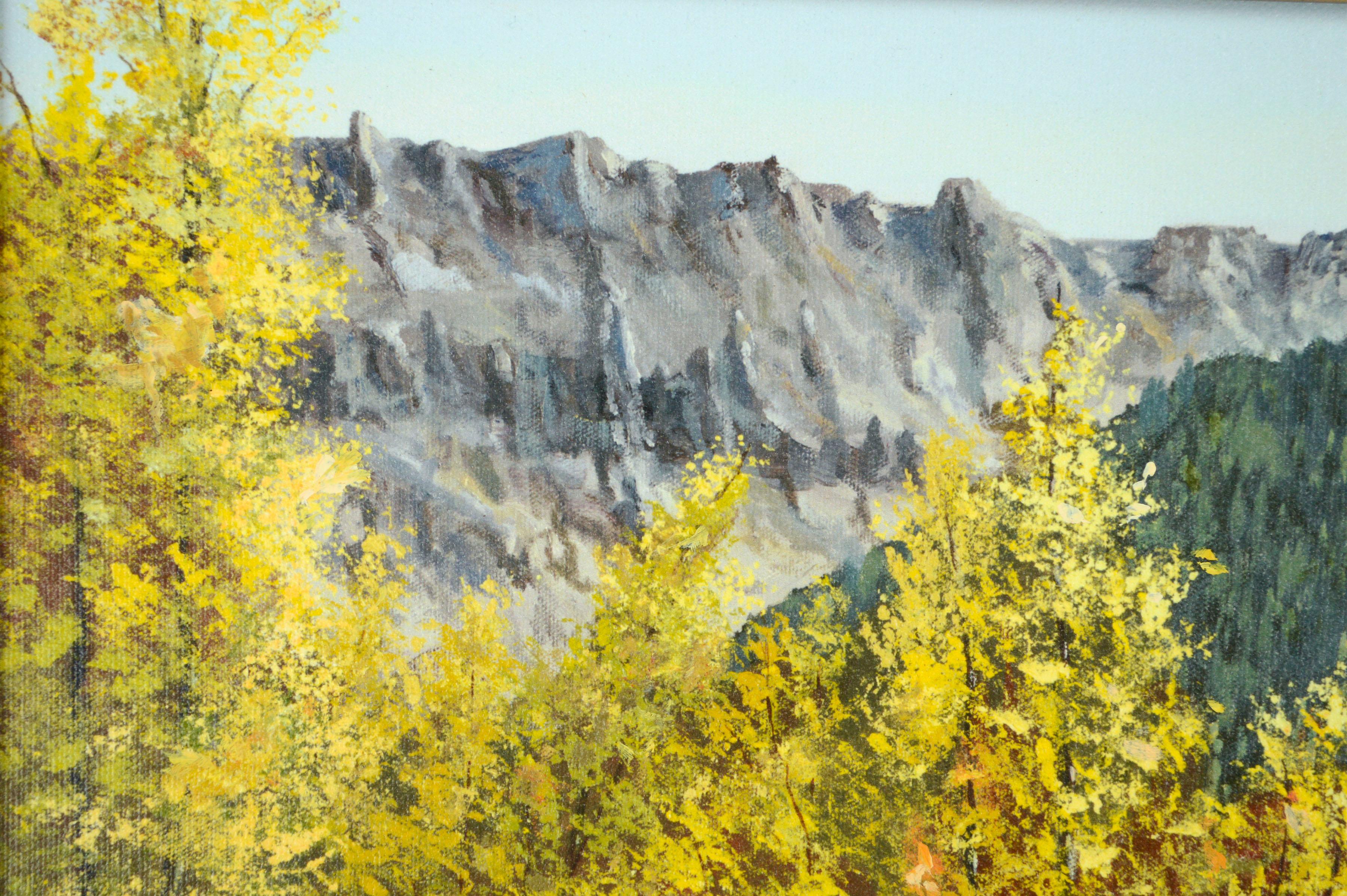 Sierra Mountain Stream in Autumn, Contemporary California Giclée auf Leinwand (Braun), Landscape Print, von Donald R. Britton