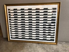 Donald Roberts Op Art Black and White Lithograph