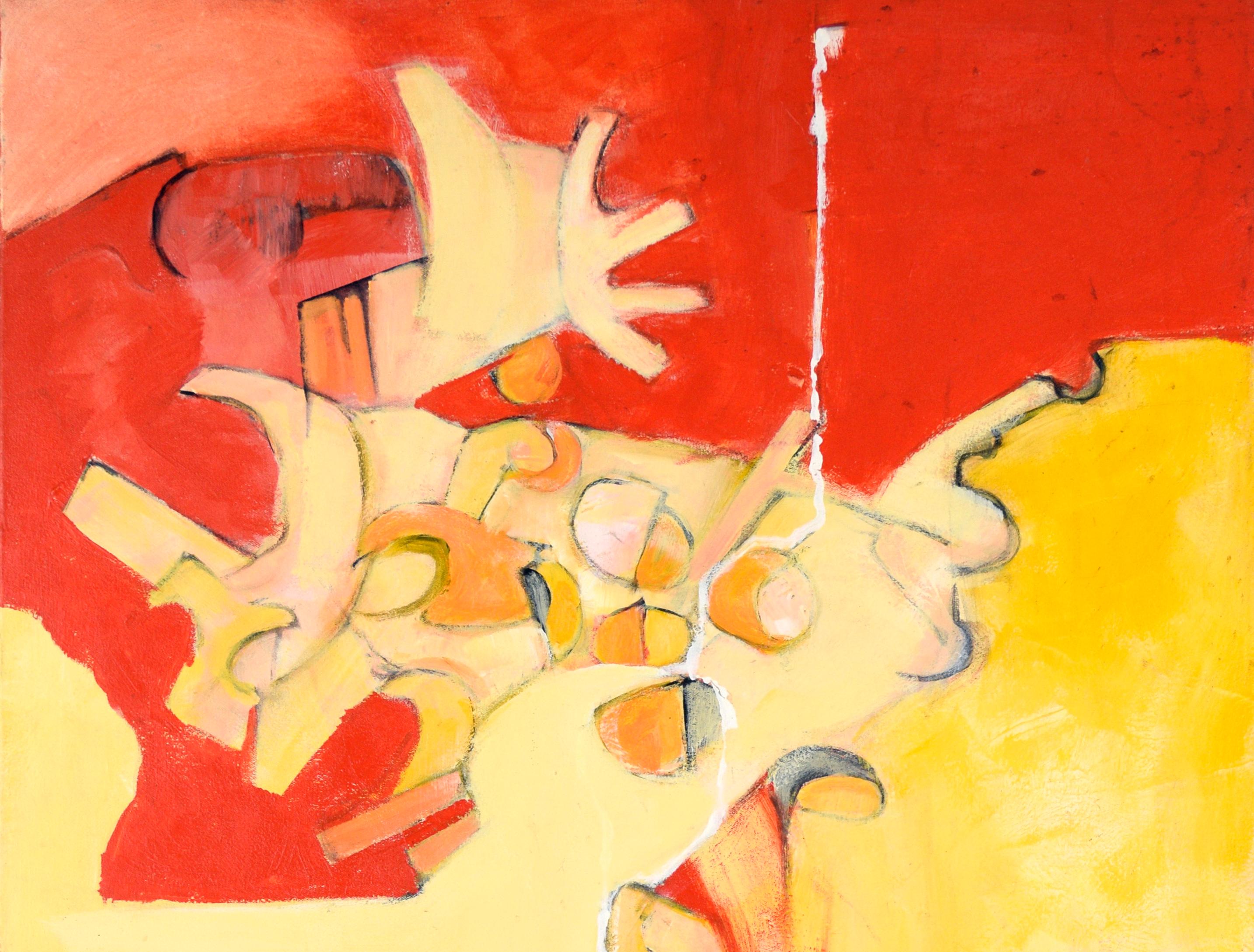 Quando il rosso incontra il giallo - Astratto originale nello stile di Diebenkorn e Rothko - Painting di Donald Roberts