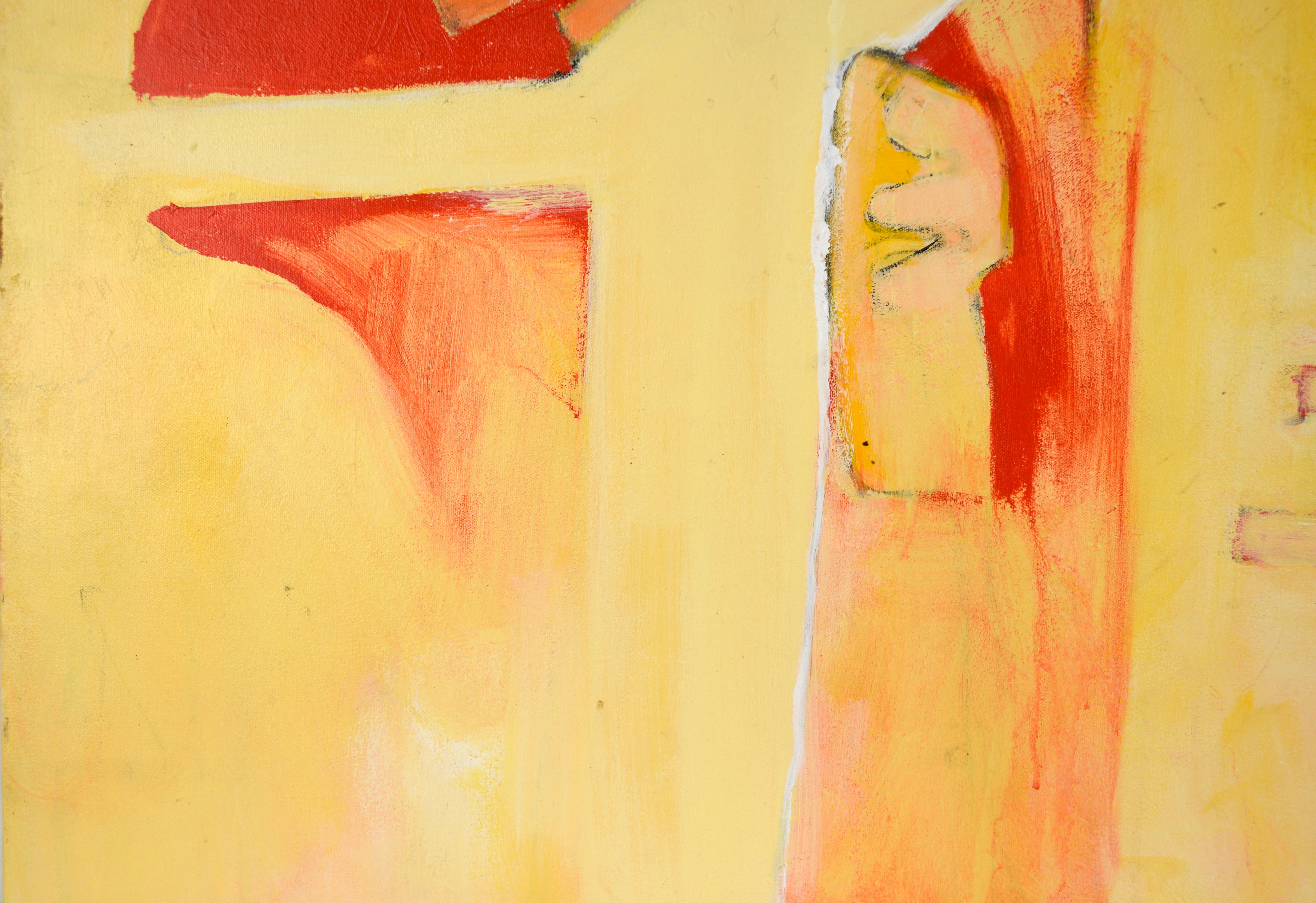 Quando il rosso incontra il giallo - Astratto originale nello stile di Diebenkorn e Rothko - Painting Dopoguerra di Donald Roberts