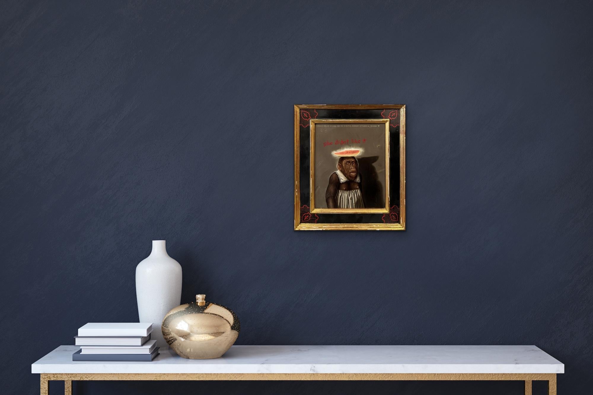 She Didn’t Like It - Black Animal Painting by Donald Roller Wilson