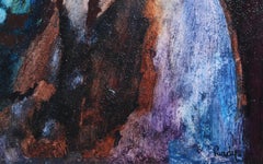 Black Hair, Purple Girl - Oil Painting by Donald Roy Purdy