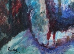 Blue Dress, Framed Modern Oil Painting by Donald Roy Purdy