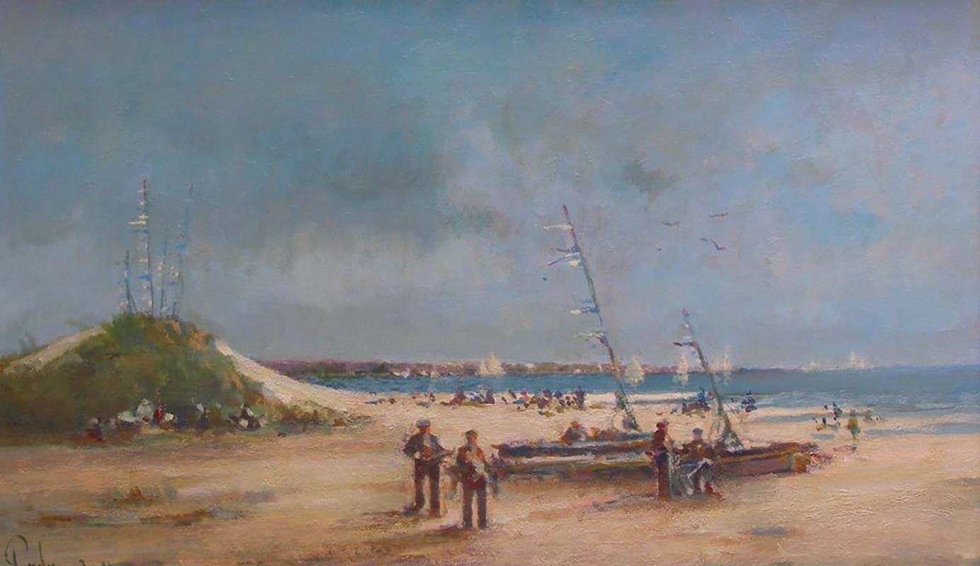 By the Dunes, New England Beach - Painting by Donald Roy Purdy