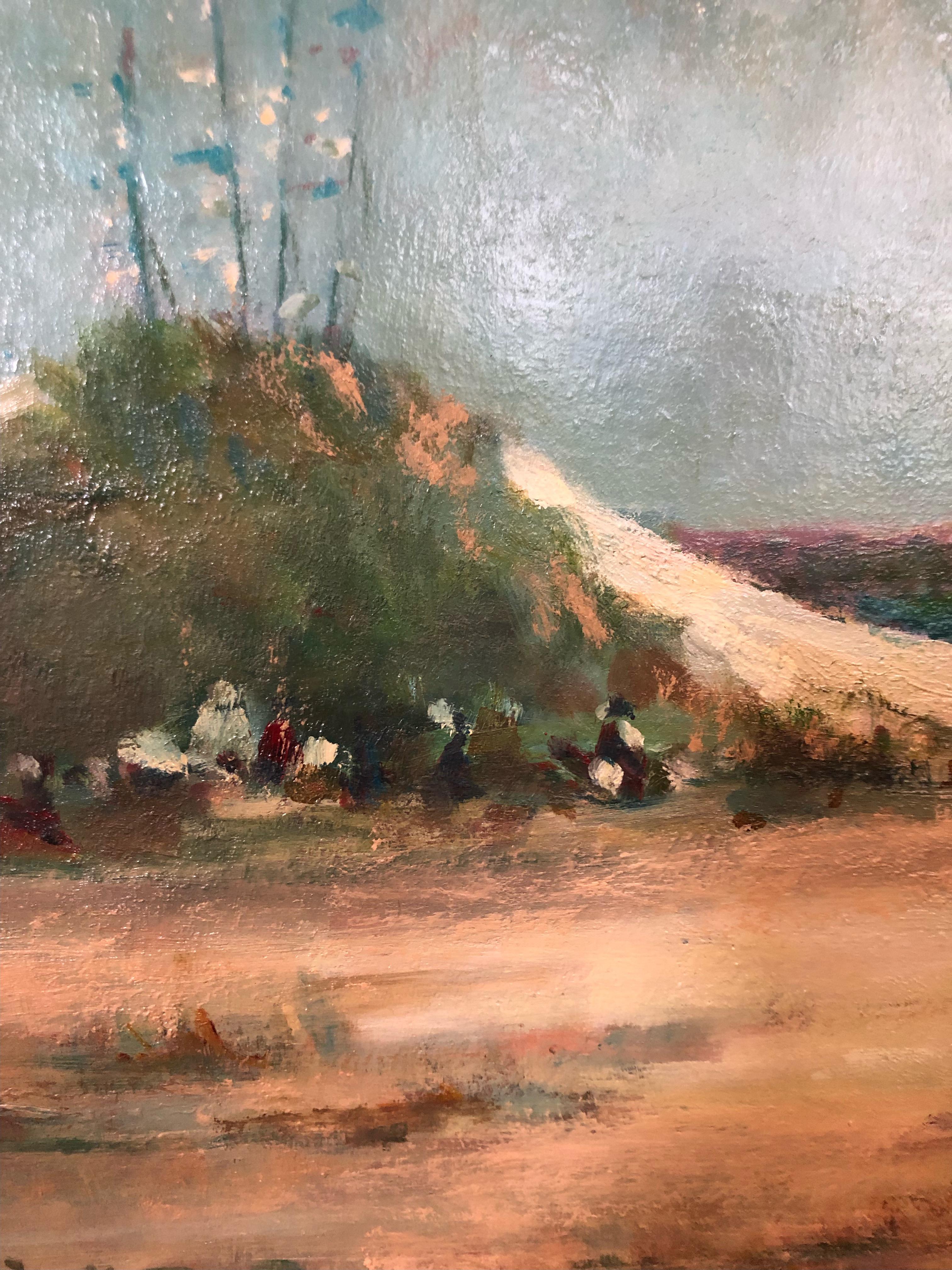 By the Dunes, New England Beach - American Impressionist Painting by Donald Roy Purdy
