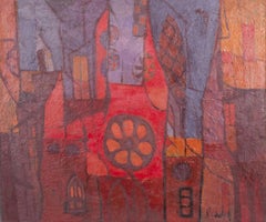 City Abstraction, mid modern abstract oil painting  Circa 1950’s