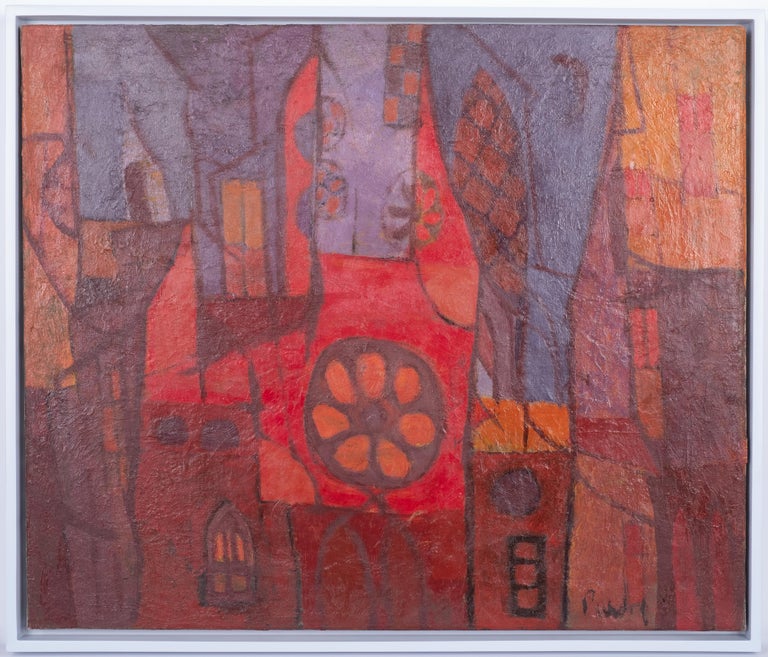 Donald Roy Purdy - Abstraction, mid modern abstract painting 1950's For Sale at 1stDibs