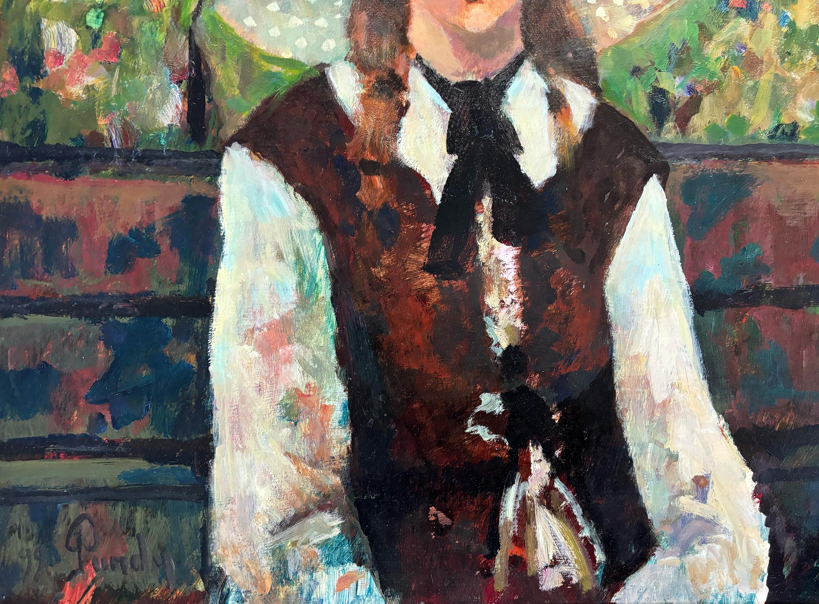 Signiert: Purdy unten links und datiert verso
Tafelgröße: 24 x 30 Zoll
Das Gemälde ist ausdrucksstark gemalt und wirkt durch seine Farbenpracht und Frische erfrischend.  Das Gefühl von Sonnenlicht und Natur wird sehr gut vermittelt.  Die Künstlerin