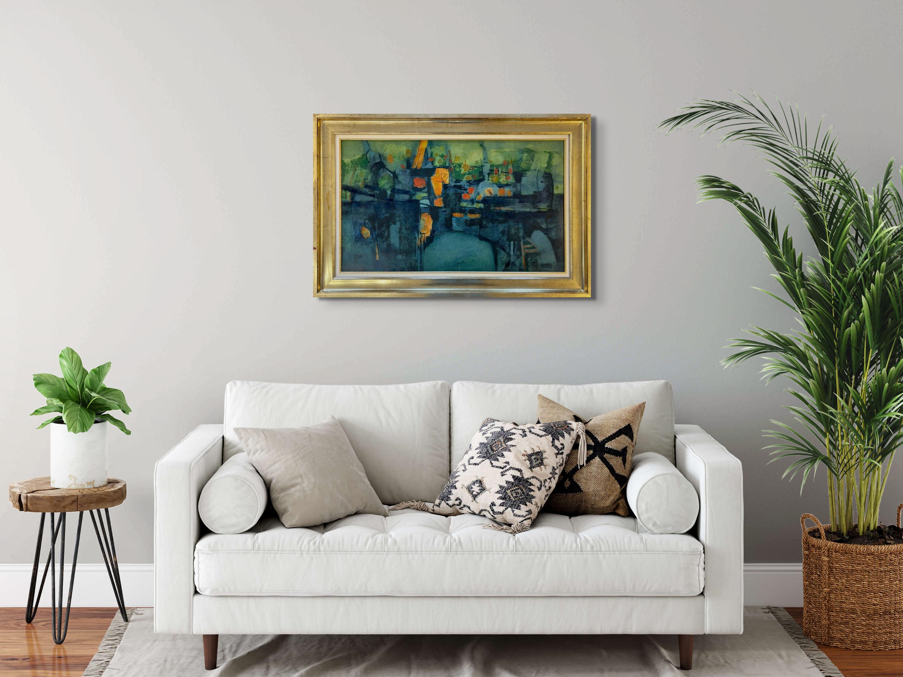 Harbor abstract in Deep Blues im Angebot 6