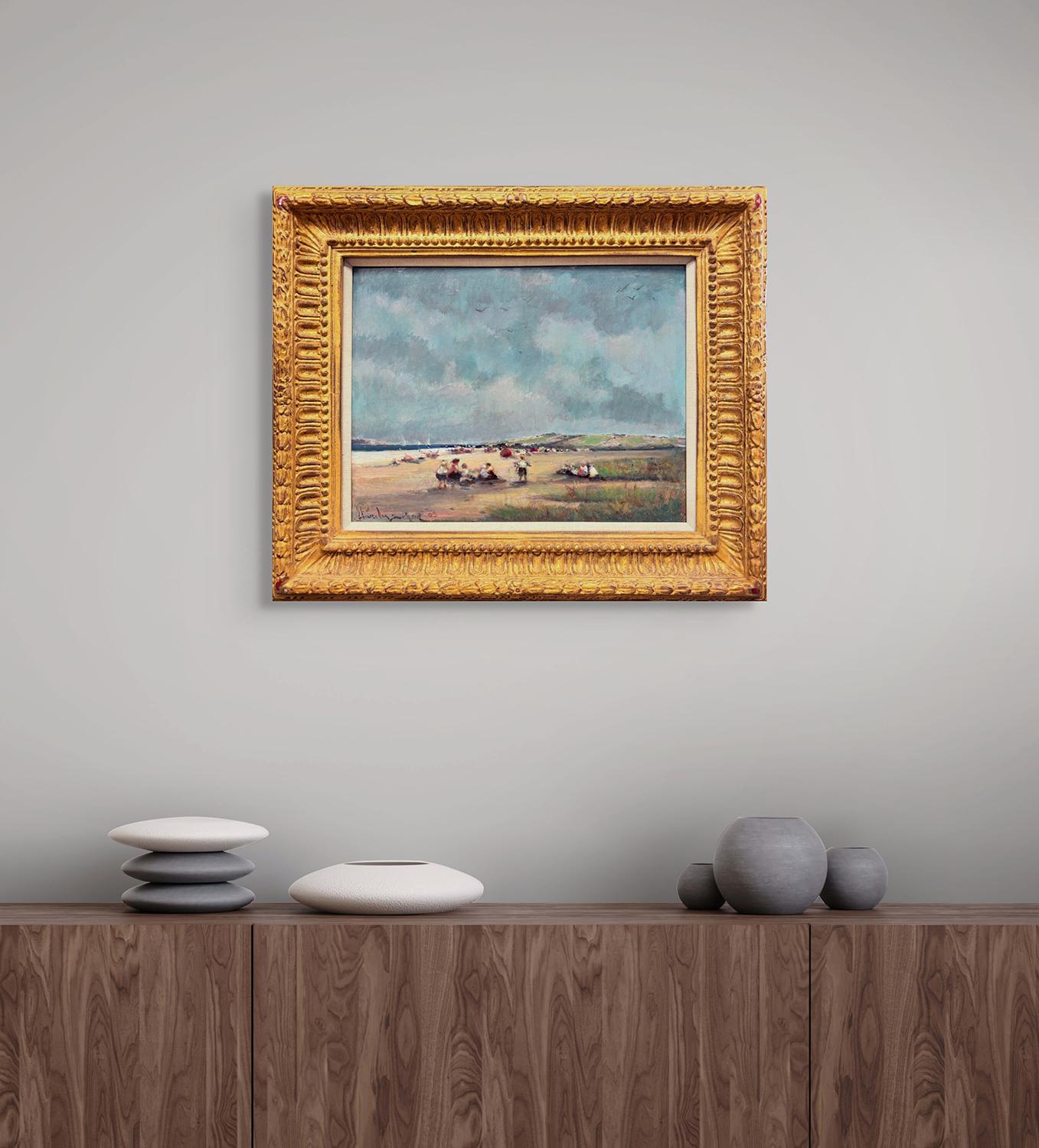 Schwerer Himmel am Strand (Amerikanischer Impressionismus), Painting, von Donald Roy Purdy