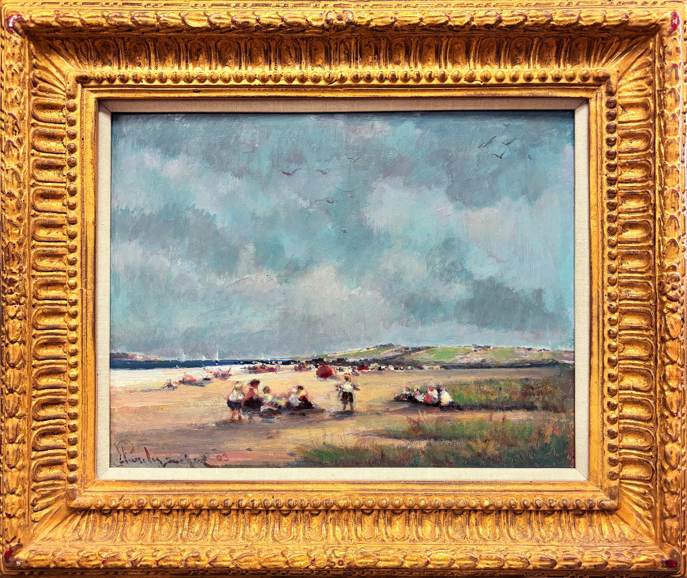 Donald Roy Purdy Landscape Painting – Schwerer Himmel am Strand