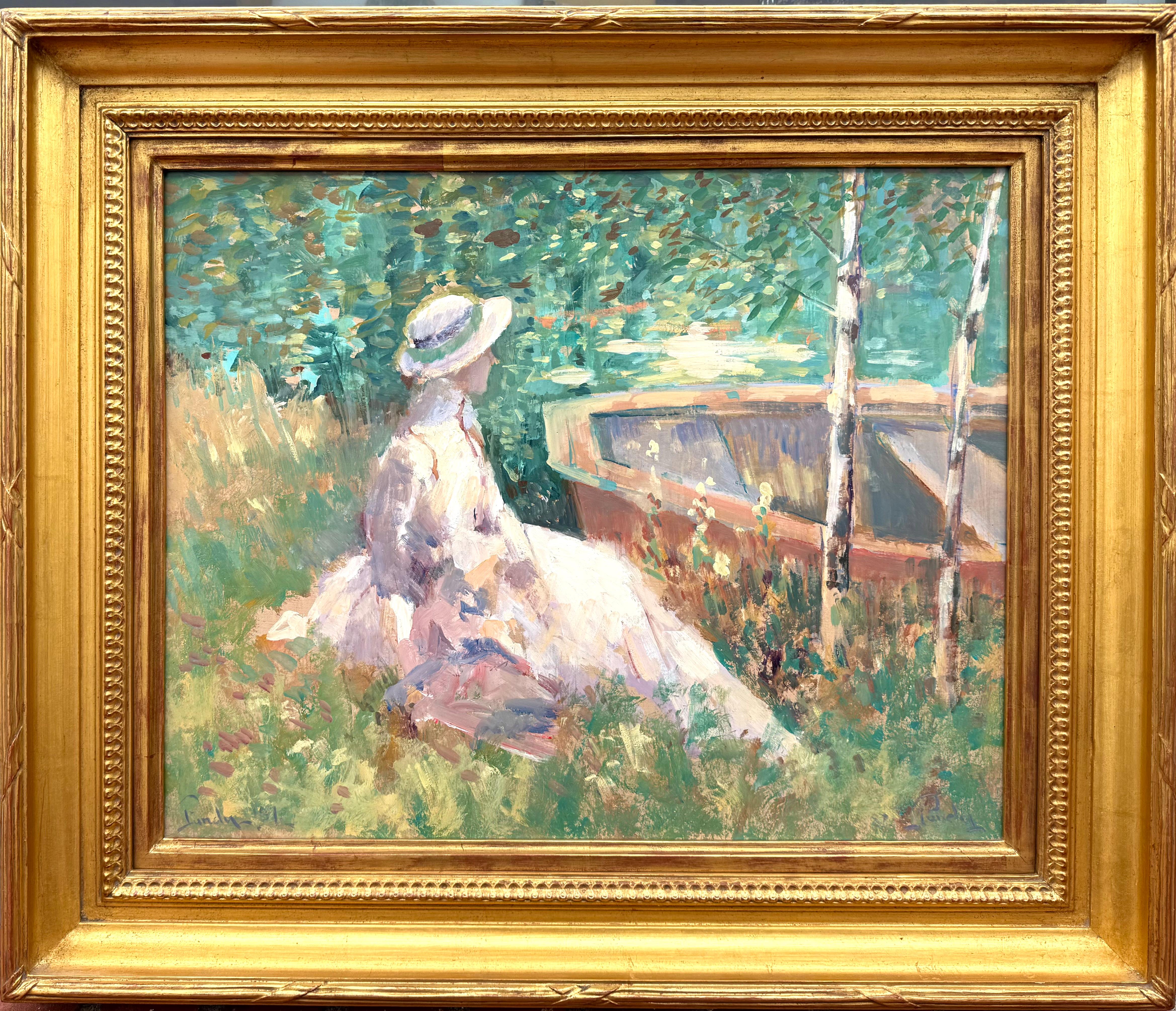 Donald Roy Purdy Figurative Painting – "Versteckter Komfort"