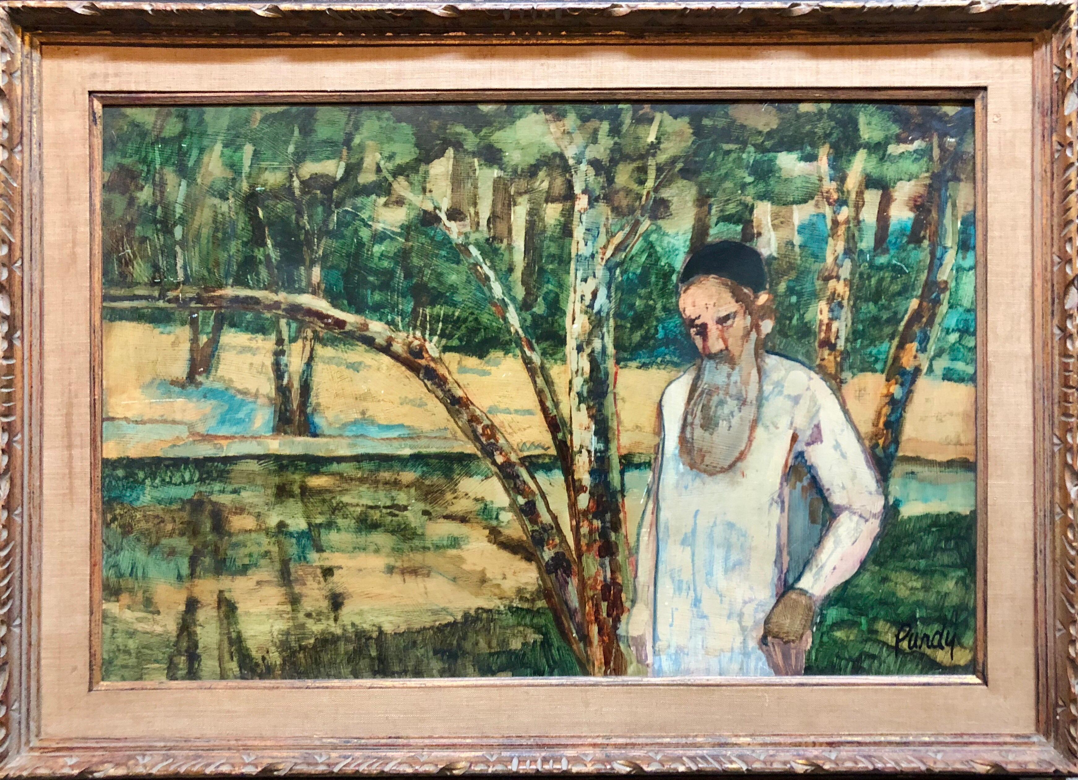 Genre: Modern
Subject: Jewish Elder , Judaic Prayer
Surface: Board
Country: United States
signed lower left

Donald Roy Purdy is an American painter whose work evolved through a range of styles and subjects over the course of his long career. 
Born
