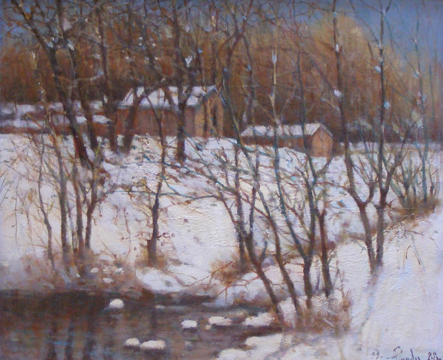 New England Snow Impressionist painting - Painting by Donald Roy Purdy