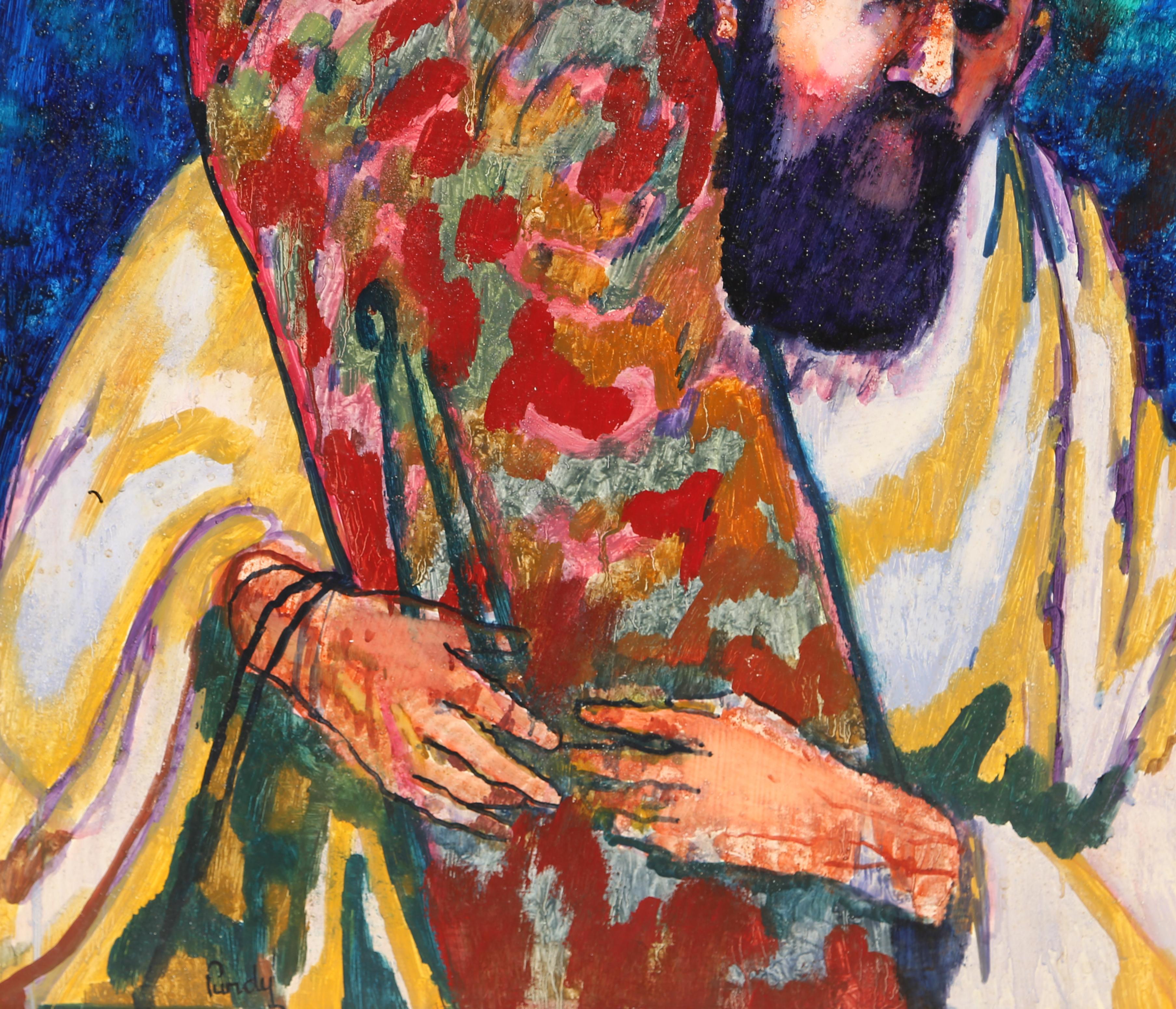 Rabbi holding the Torah, Oil Painting by Donald Roy Purdy For Sale 1