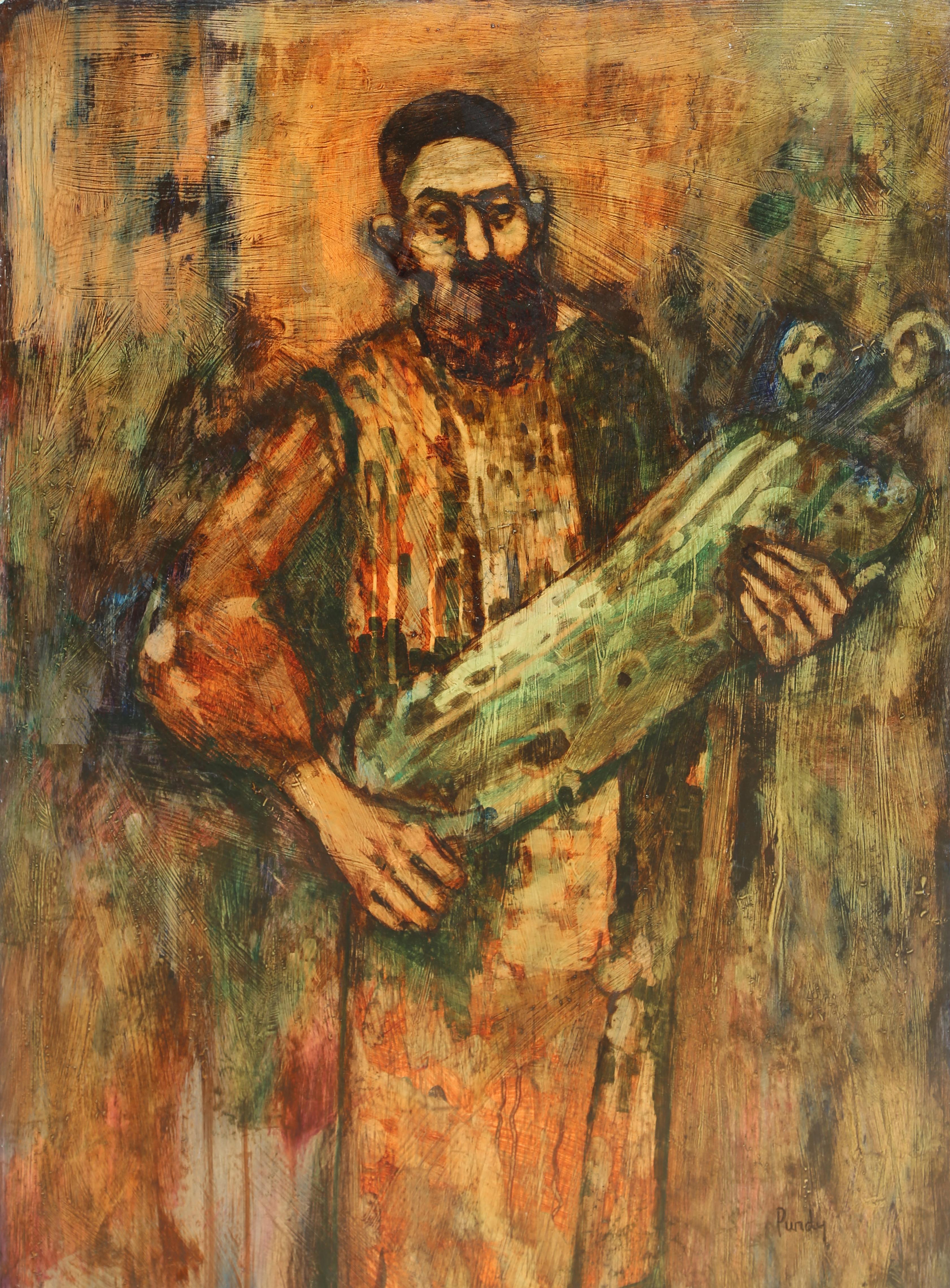 Rabbi holding Torah, Oil Painting by Donald Roy Purdy