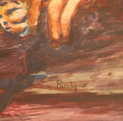 Rabbi, Modern Oil Painting on Masonite by Donald Roy Purdy