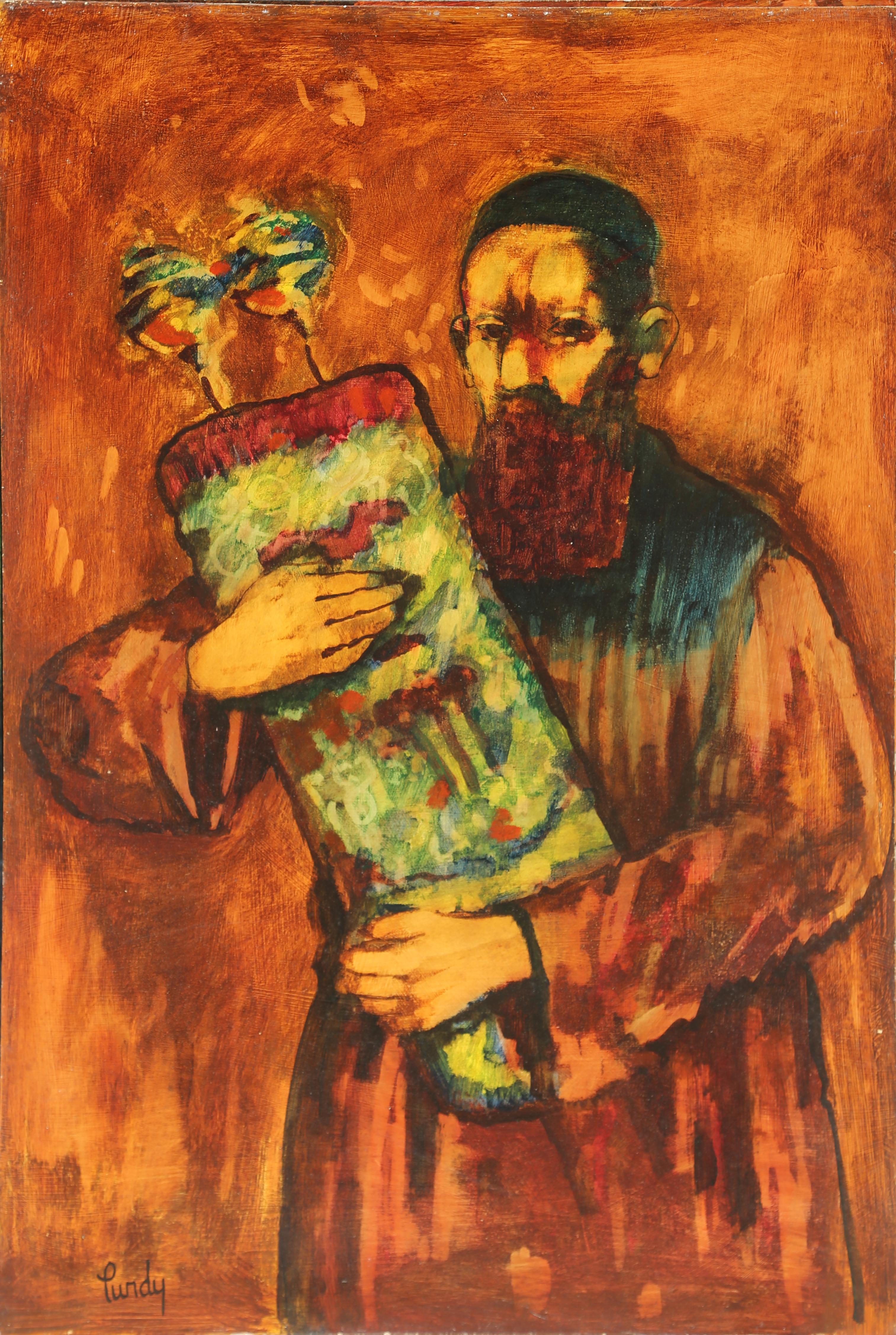 Künstler: Donald Roy Purdy, Amerikaner (1924 - )
Titel: Rabbi
Jahr: um 1960
Medium: Öl auf Masonit, signiert v.l.n.r.
Größe: 36 x 24 in. (91,44 x 60,96 cm)