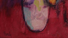 Red Vase, Oil Painting by Donald Roy Purdy