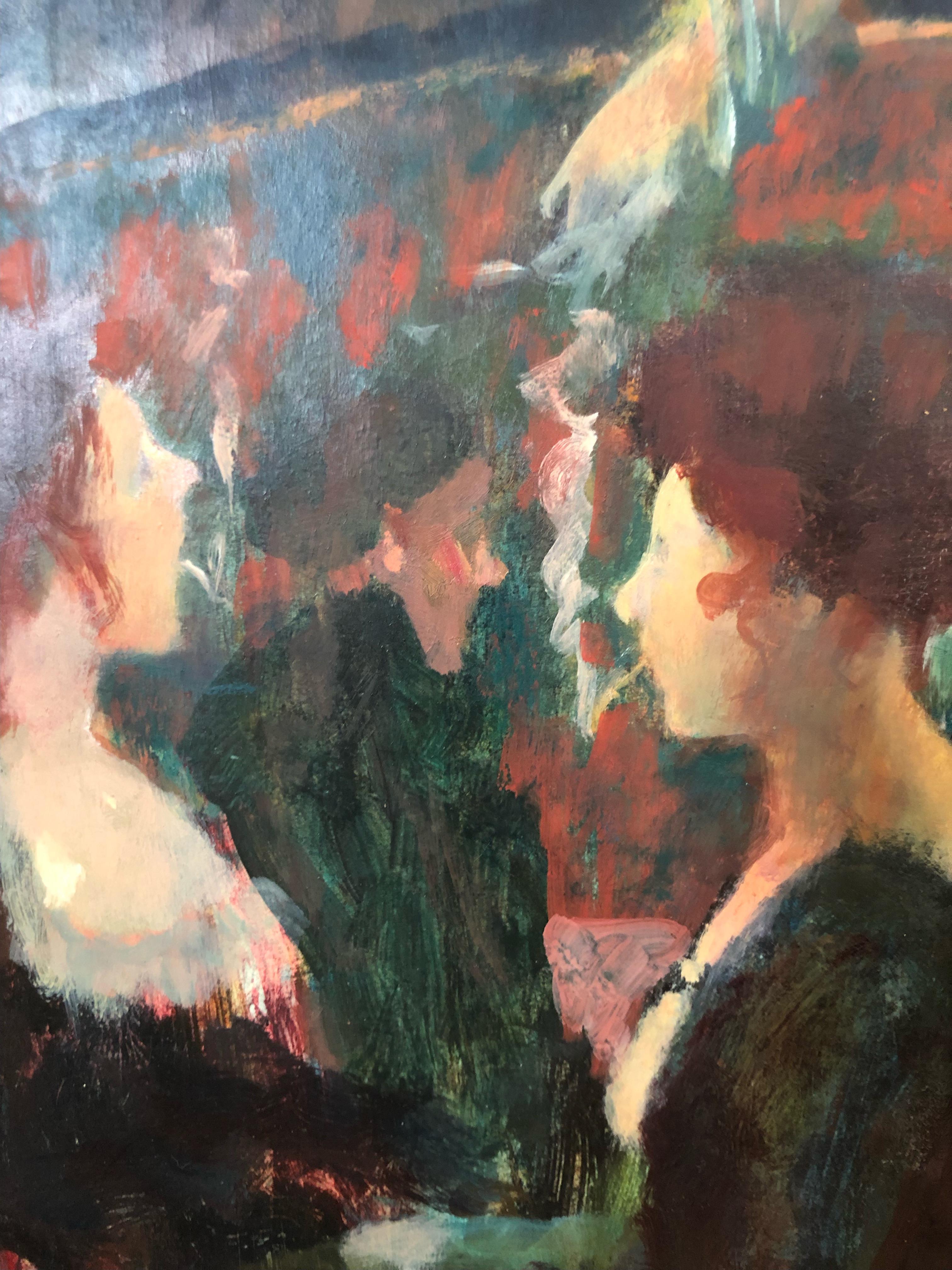 Singer at the Club, Cafe - Impressionist Painting by Donald Roy Purdy