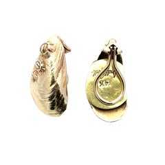 Donald Rywell 14K Yellow Gold Shell Earrings