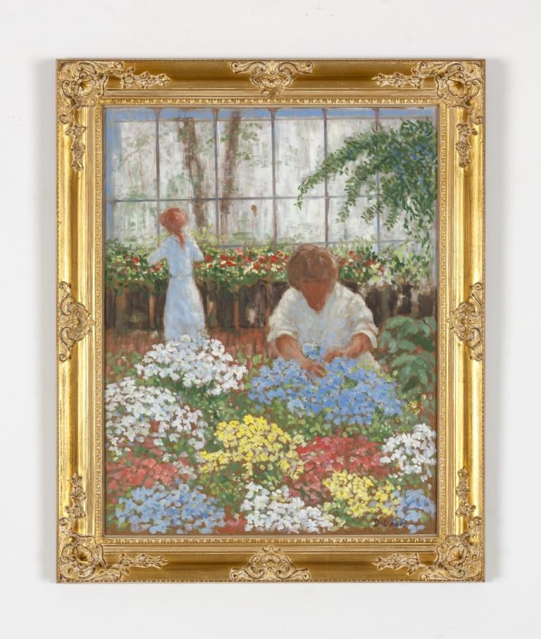 Blue Arrangement - Painting by Donald S. Vogel