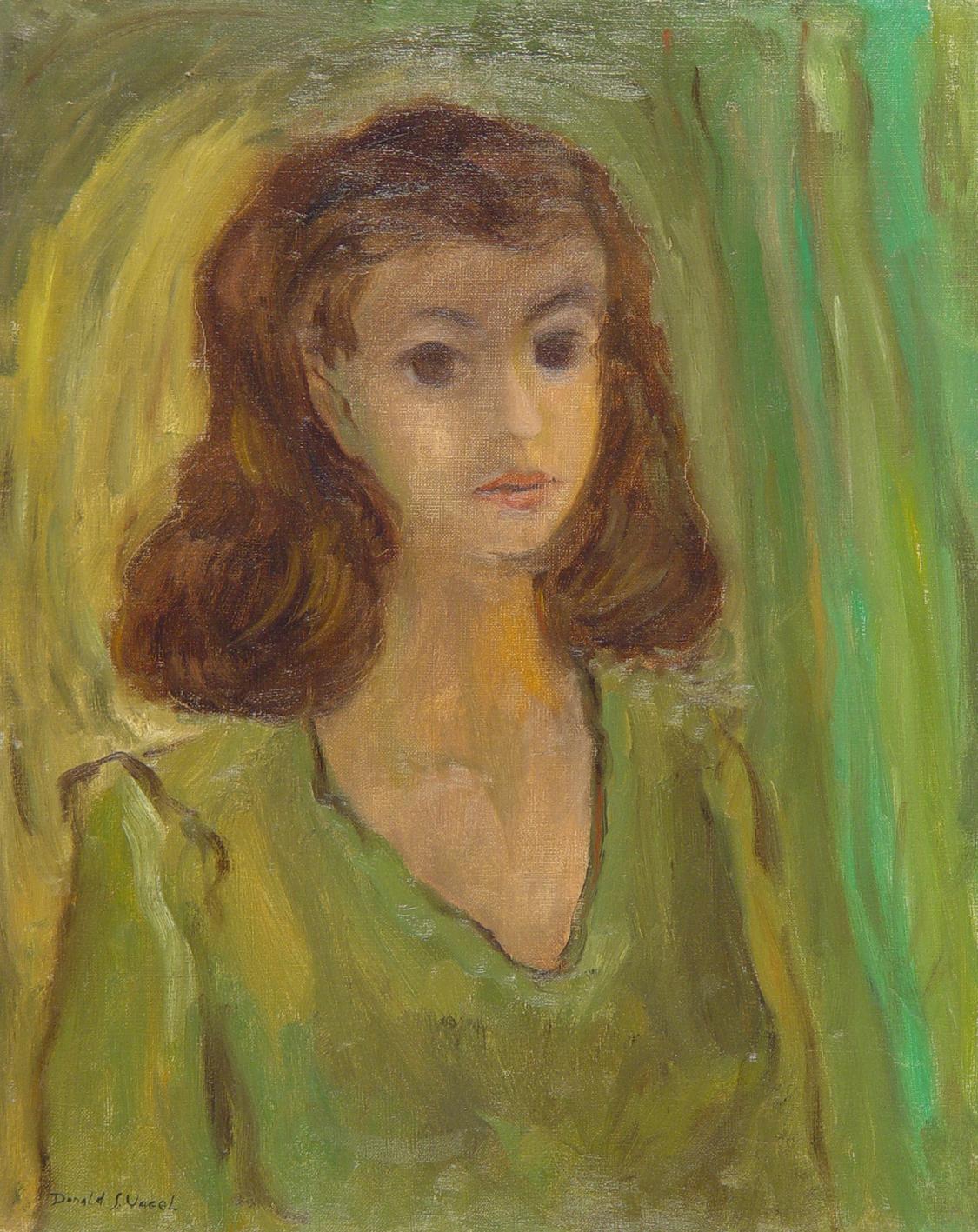 Donald S. Vogel Figurative Painting - Girl in Green