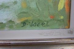 "Pensive Quiet" Impressionist Interior Painting with Flowers and a Girl