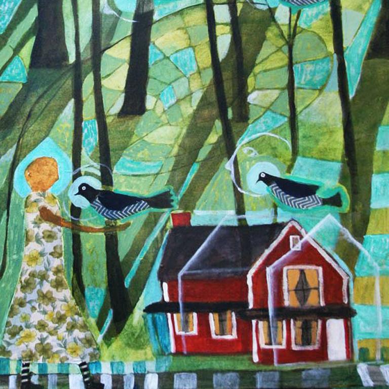 techniques mixtes et textile sur toile