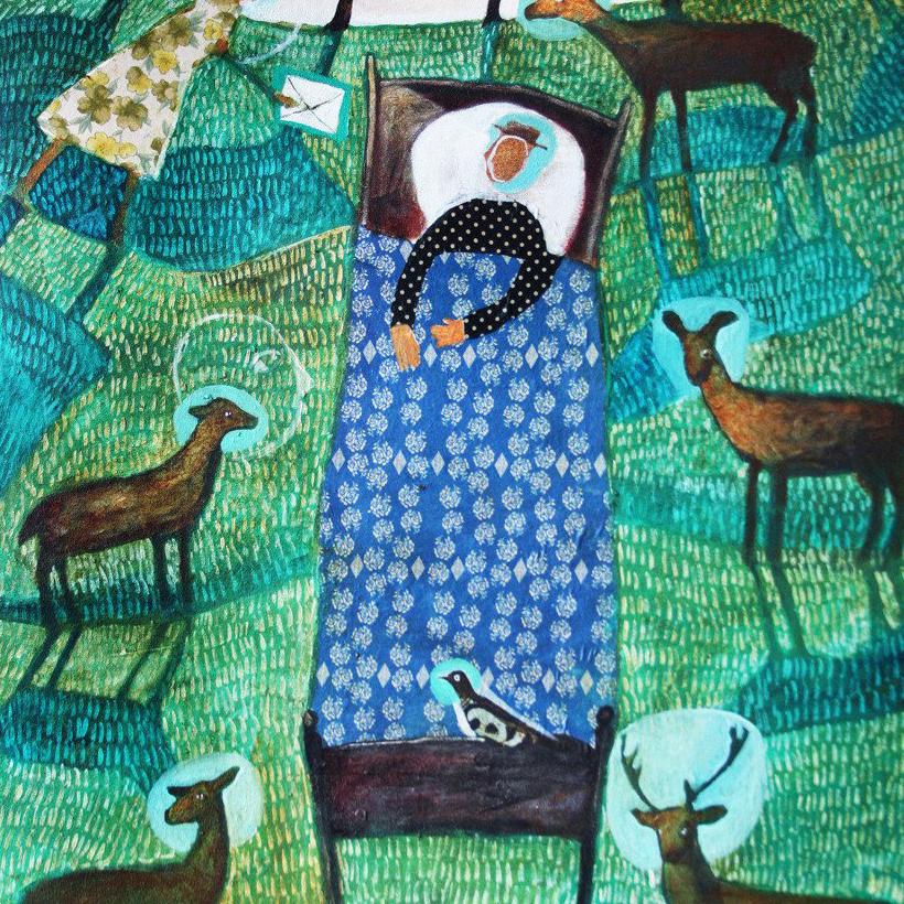 techniques mixtes et textile sur toile