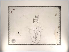 Sedia, albero, bussola e nudo femminile