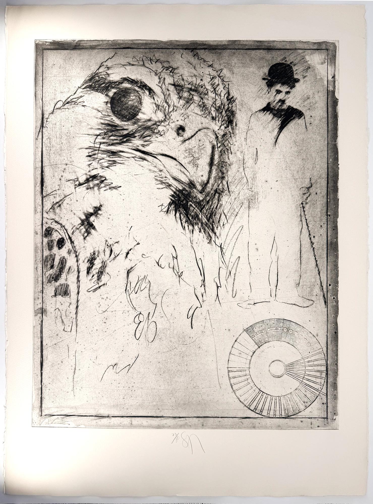 Chaplin and Red Tailed Hawk - Print by Donald Saff