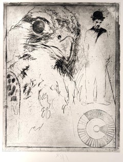 Chaplin and Red Tailed Hawk