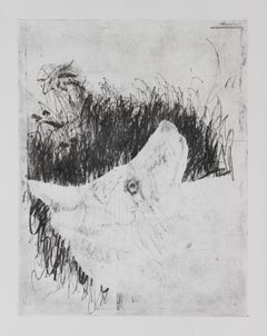 Vintage Coyote, Etching by Donald Saff