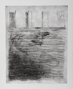 Four Doors, Abstract Expressionist Etching by Donald Saff